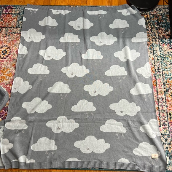 NWT PINK‎ LEMONADE baby blanket and Burp Cloth set in Dreamy Clouds Blue - Picture 8 of 15